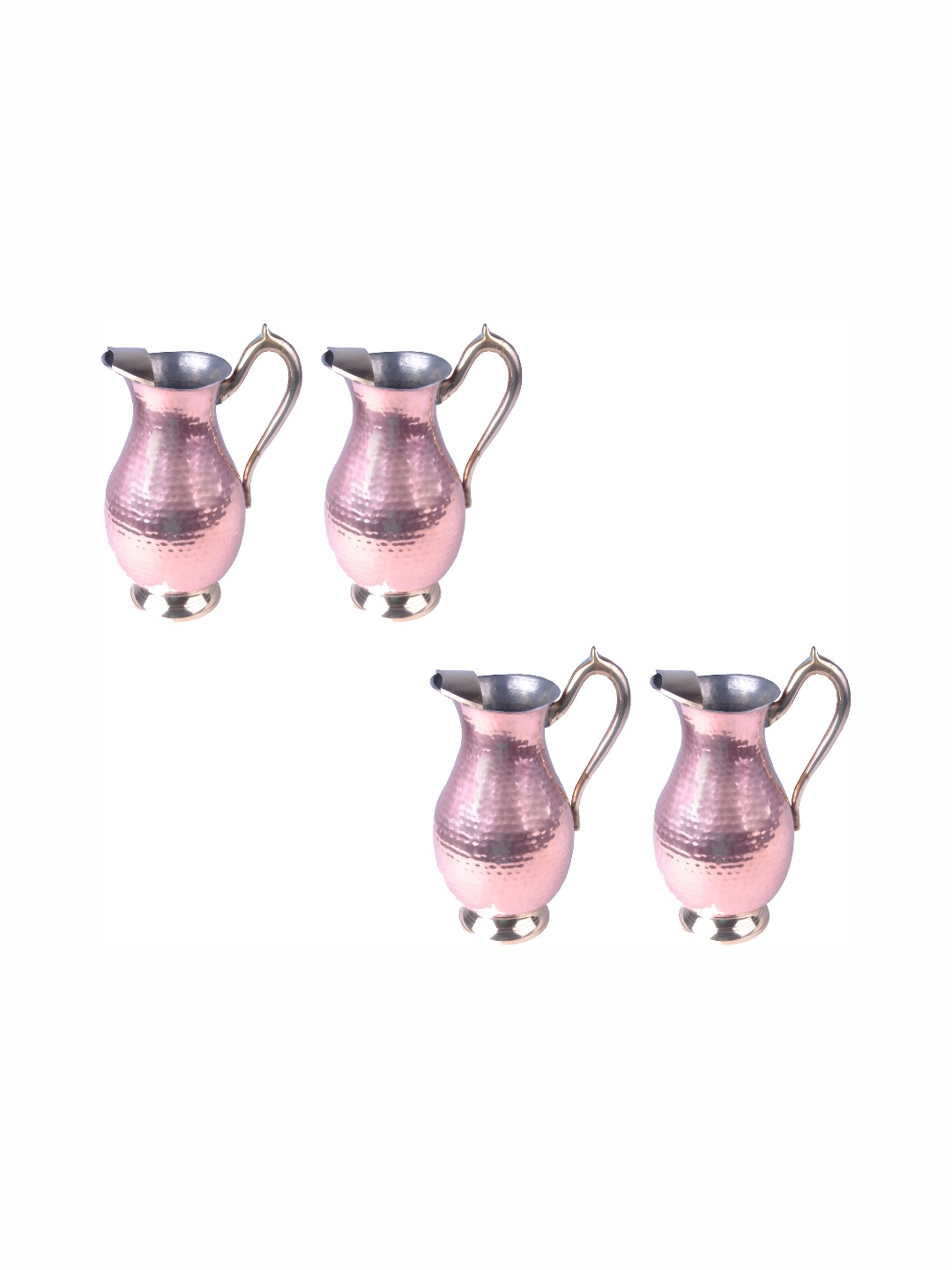 

Shivshakti Arts Copper Toned 4 Pieces Easy To Clean Copper Water Jugs 1.7 L Each