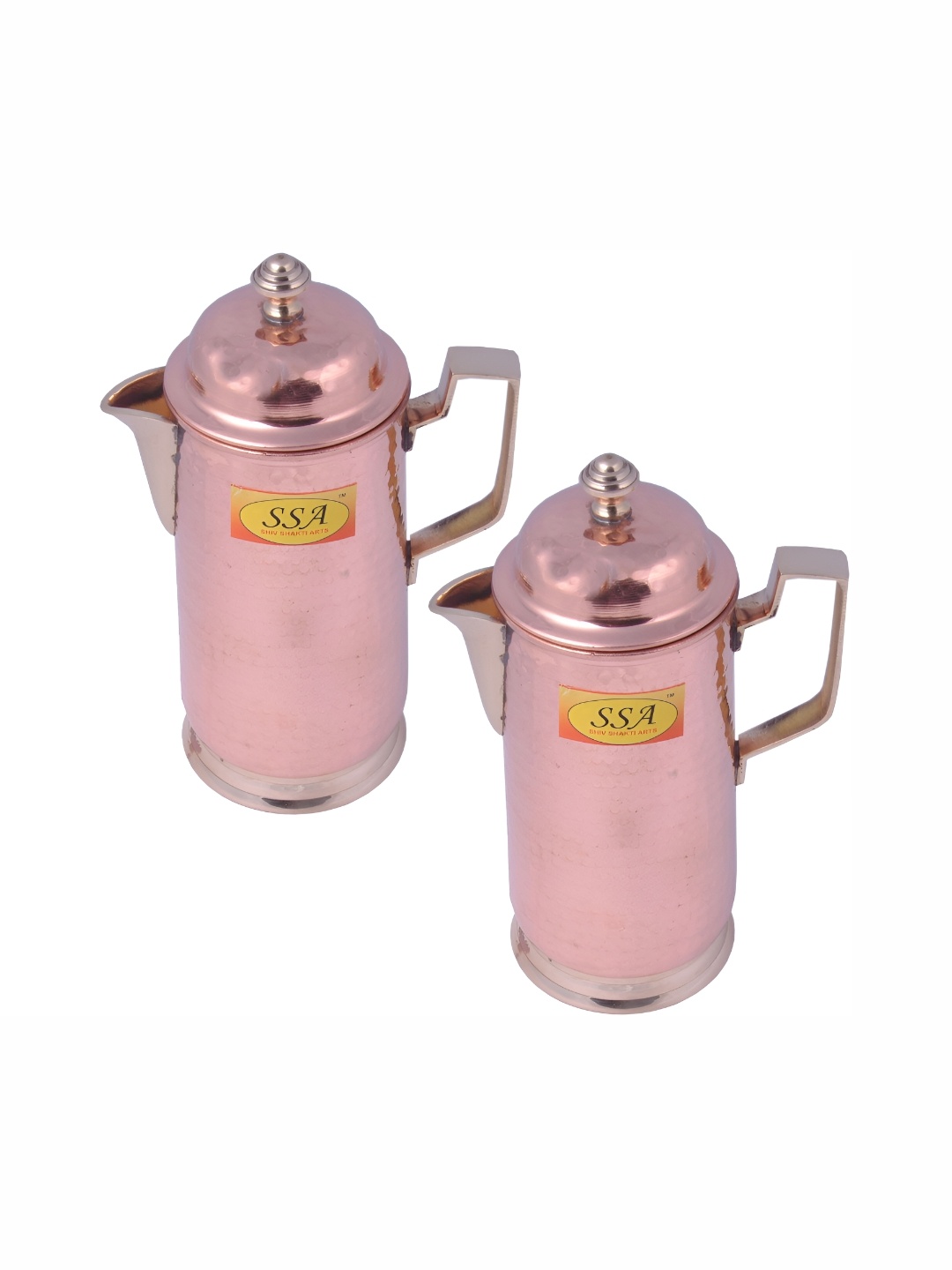 

Shivshakti Arts 2 Pieces Easy To Clean Copper Water Jugs 1.25 L Each