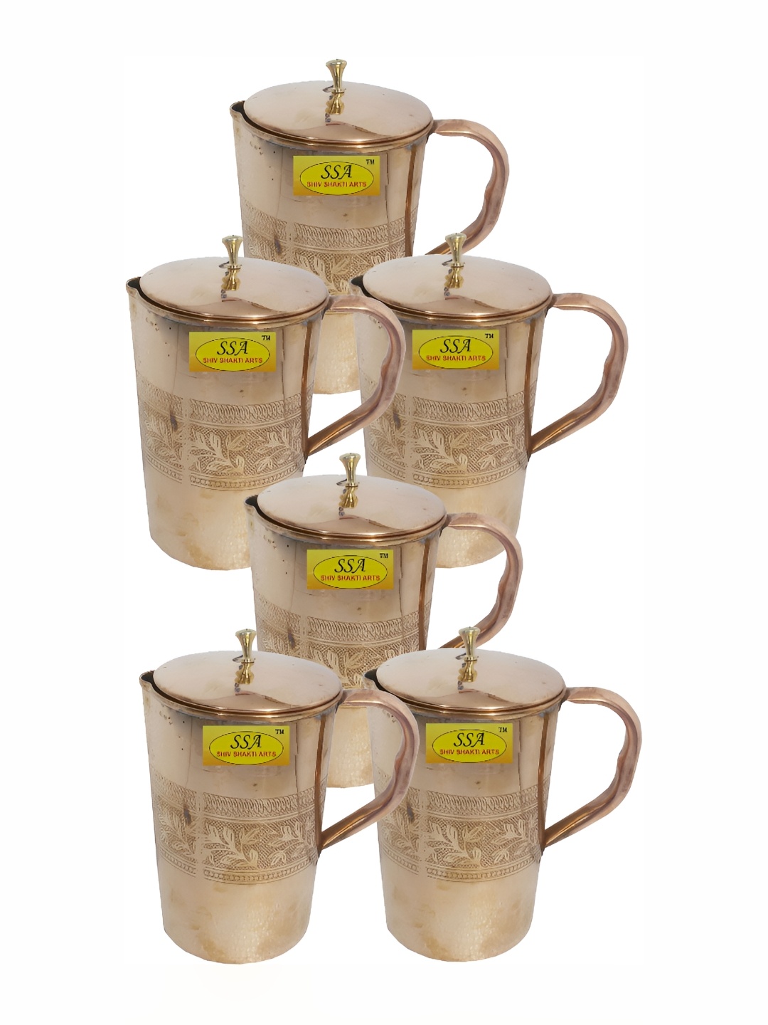 

Shivshakti Arts Copper-Toned Easy to Clean Copper Water Jug 1.7 L