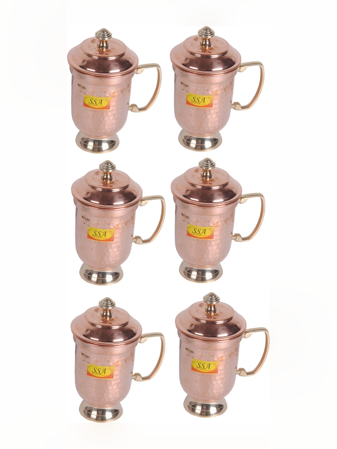 

Shivshakti Arts Copper Toned 6 Pieces Easy to Clean Copper Water Jugs 2.4 L Each