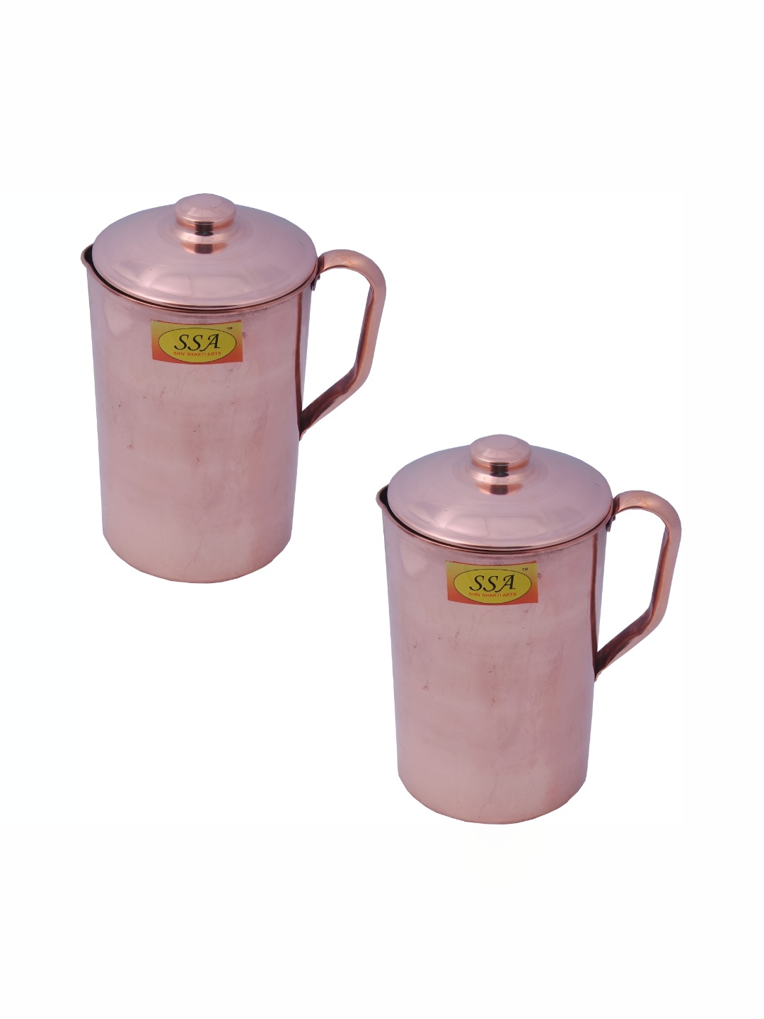 

Shivshakti Arts Copper-Toned 2 Pieces Easy to Clean Copper Water Jugs 1.5 L Each