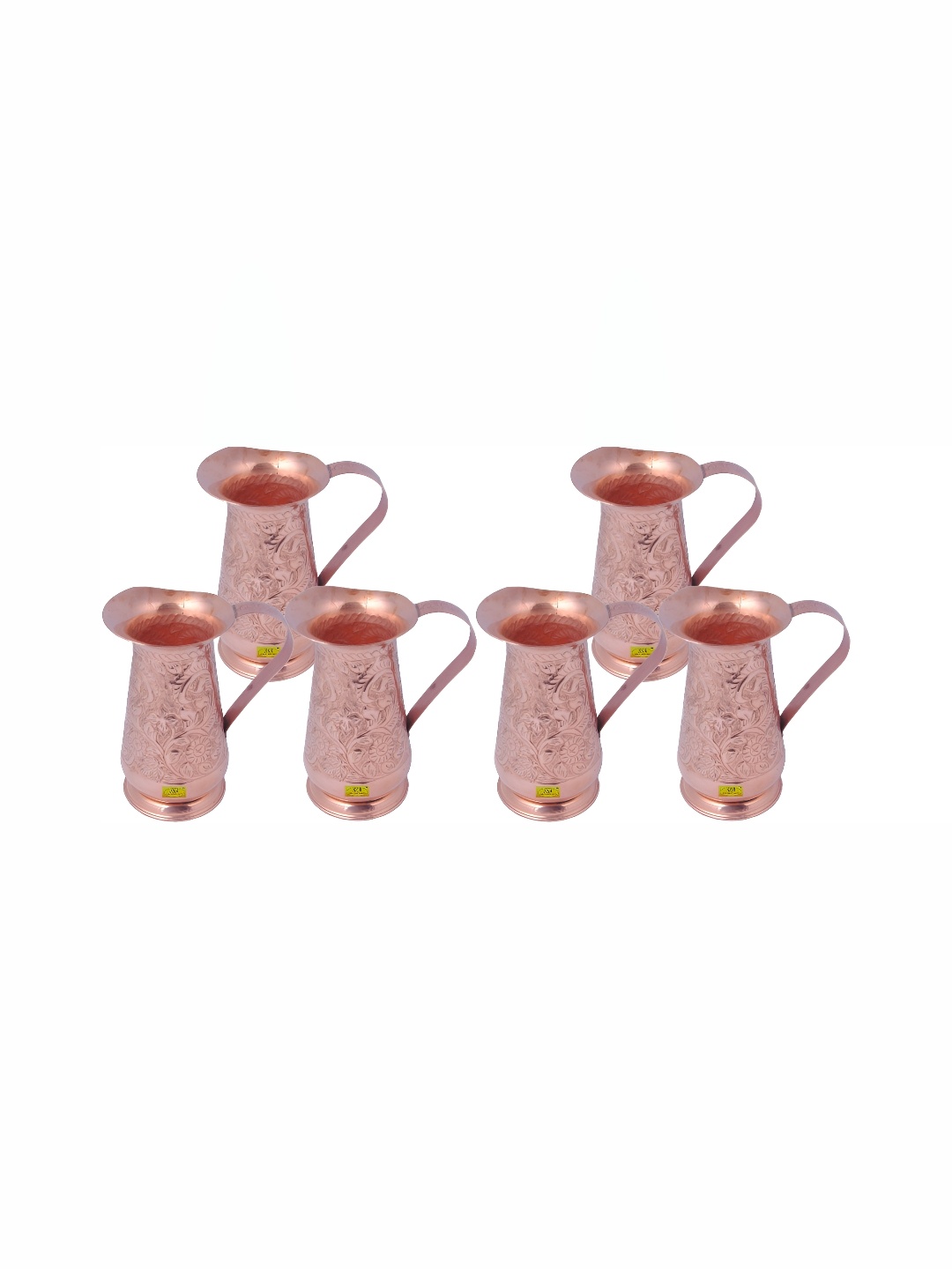 

Shivshakti Arts Copper-Toned 6 Pieces Easy to Clean Copper Water Jugs 1.2 L Each