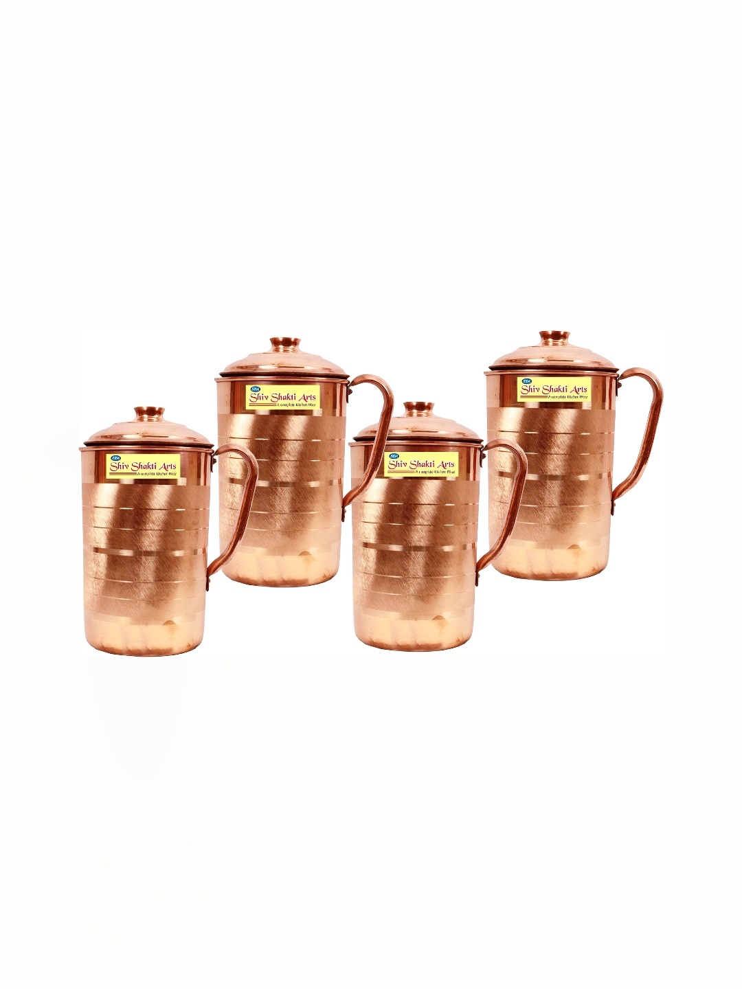 

Shivshakti Arts Copper-Toned Easy to Clean Copper Water Jugs With Lid 1.6 L