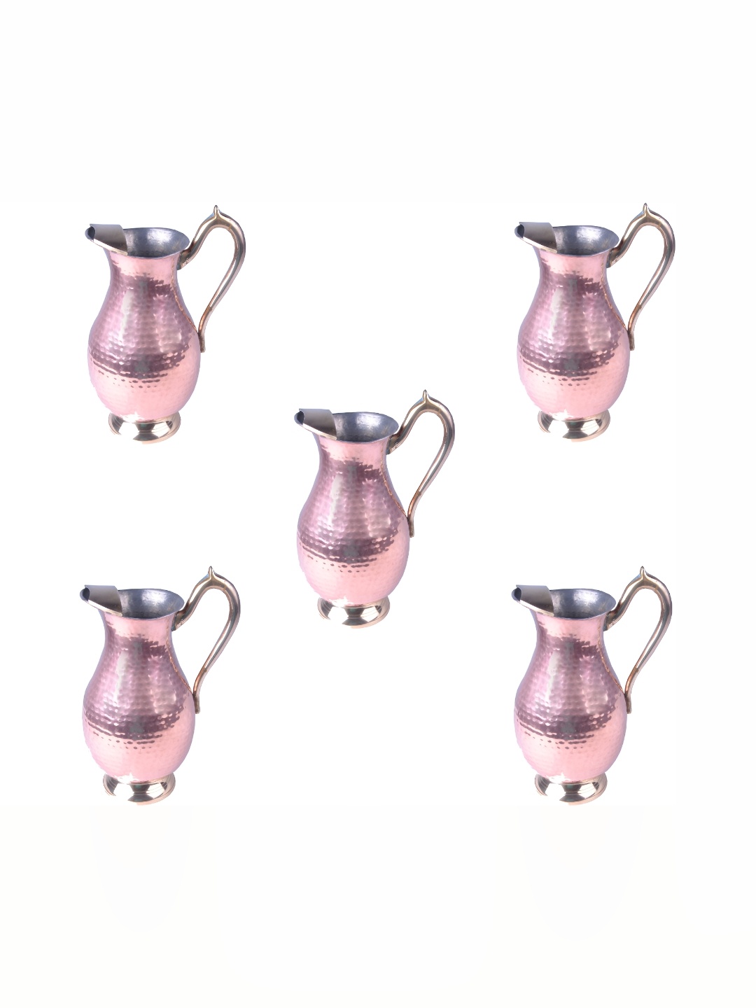 

Shivshakti Arts Copper Toned 5 Pcs Easy to Clean Copper Water Jugs 1.7L