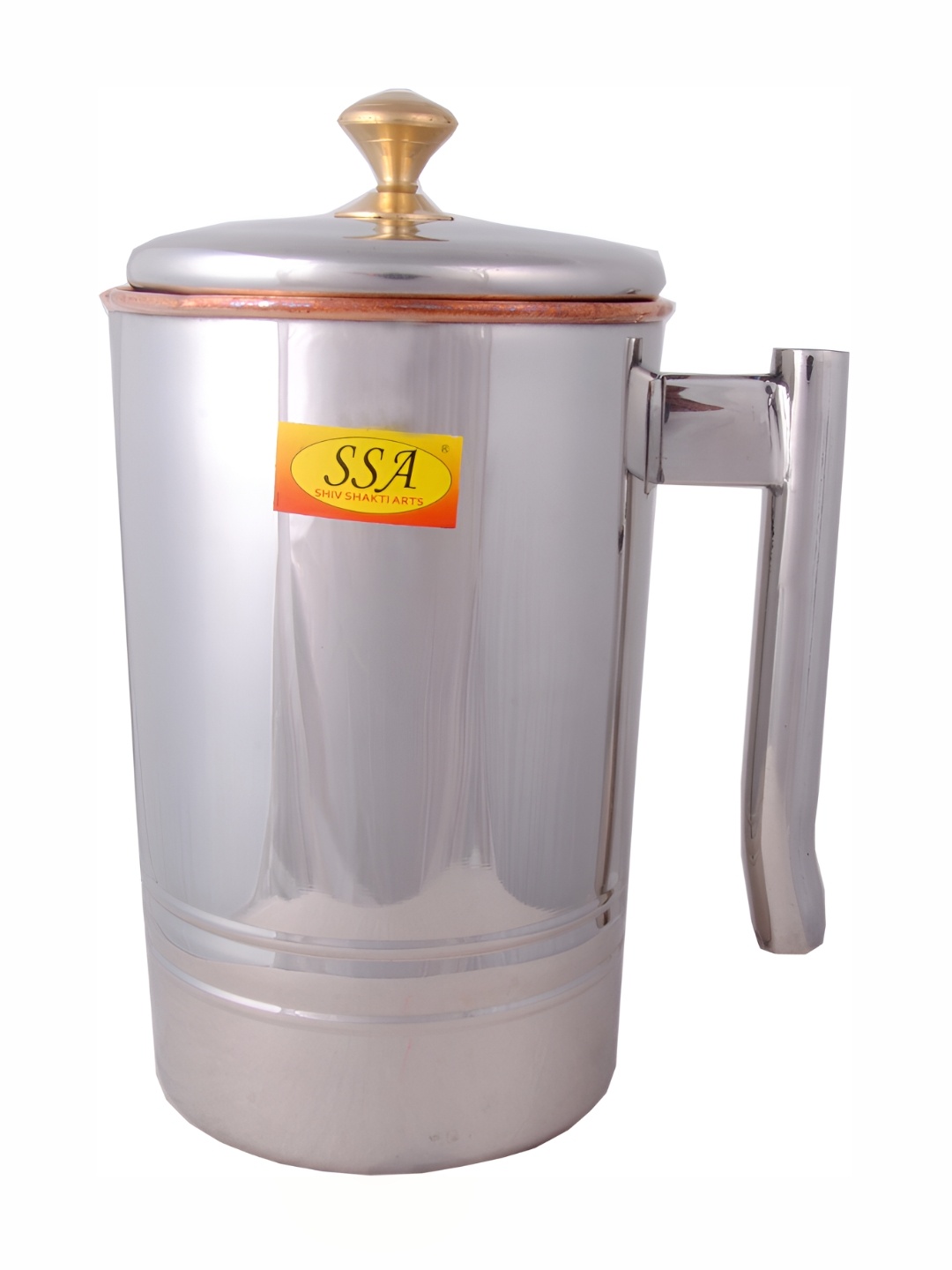 

Shivshakti Arts SilverToned Easy to Clean Copper Water Jugs 2 L, Silver