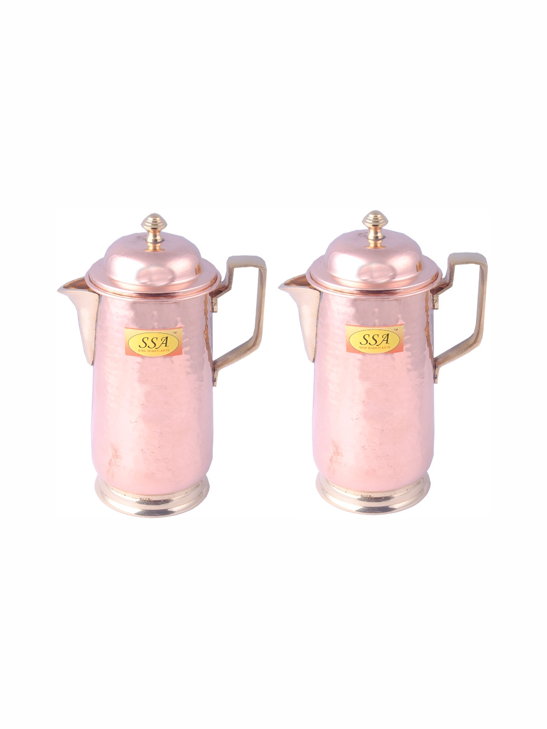 

Shivshakti Arts Pink 2 Pcs Easy to Clean Copper Water Jugs 1.6 L