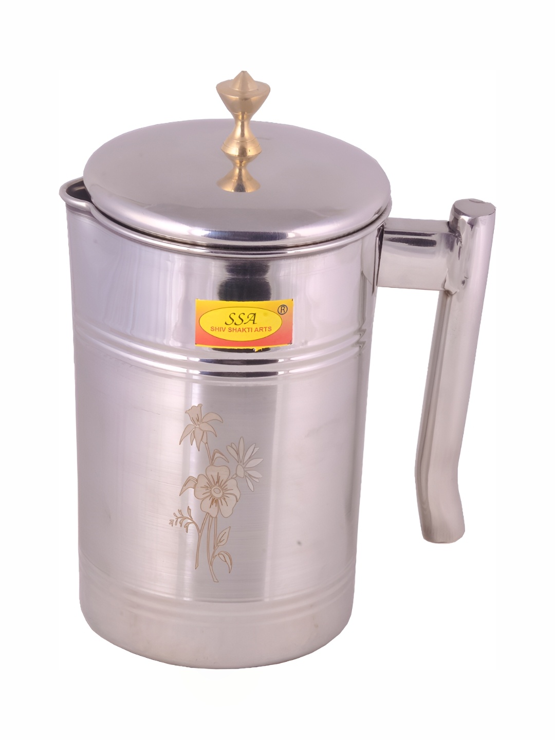 

Shivshakti Arts Silver-Toned Easy to Clean Stainless Steel Water Jug 1.8 L