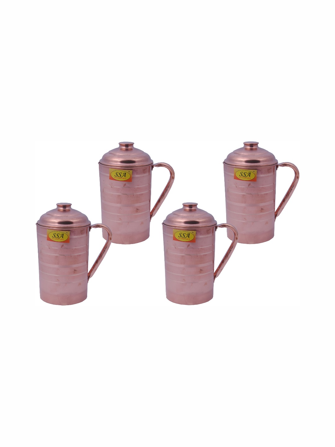 

Shivshakti Arts Copper Toned 4 Pieces Easy to Clean Water Jugs 1.6L