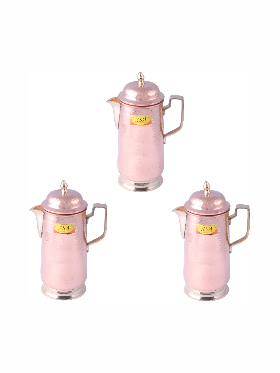 

Shivshakti Arts Copper Toned 3 pieces Easy To Clean Water Jugs 1.6L