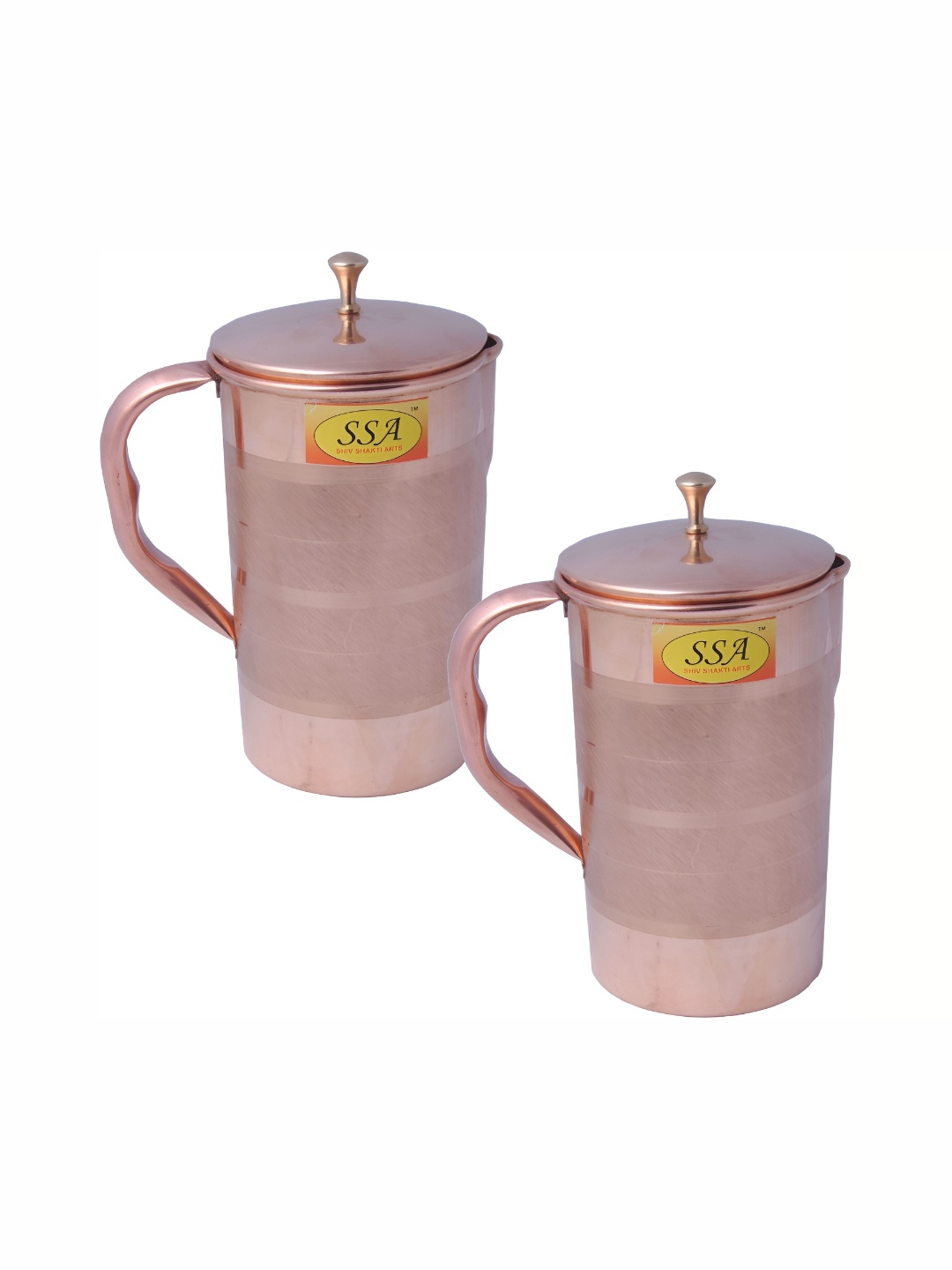 

Shivshakti Arts Copper Toned 2 Pieces Easy To Clean Water Jugs 1.5L