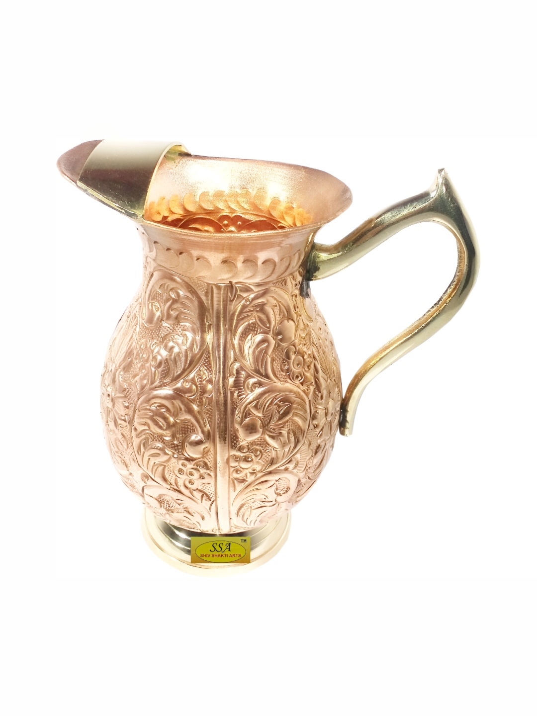 

Shivshakti Arts Brown Easy to Clean Copper Water Jugs 1.5 L