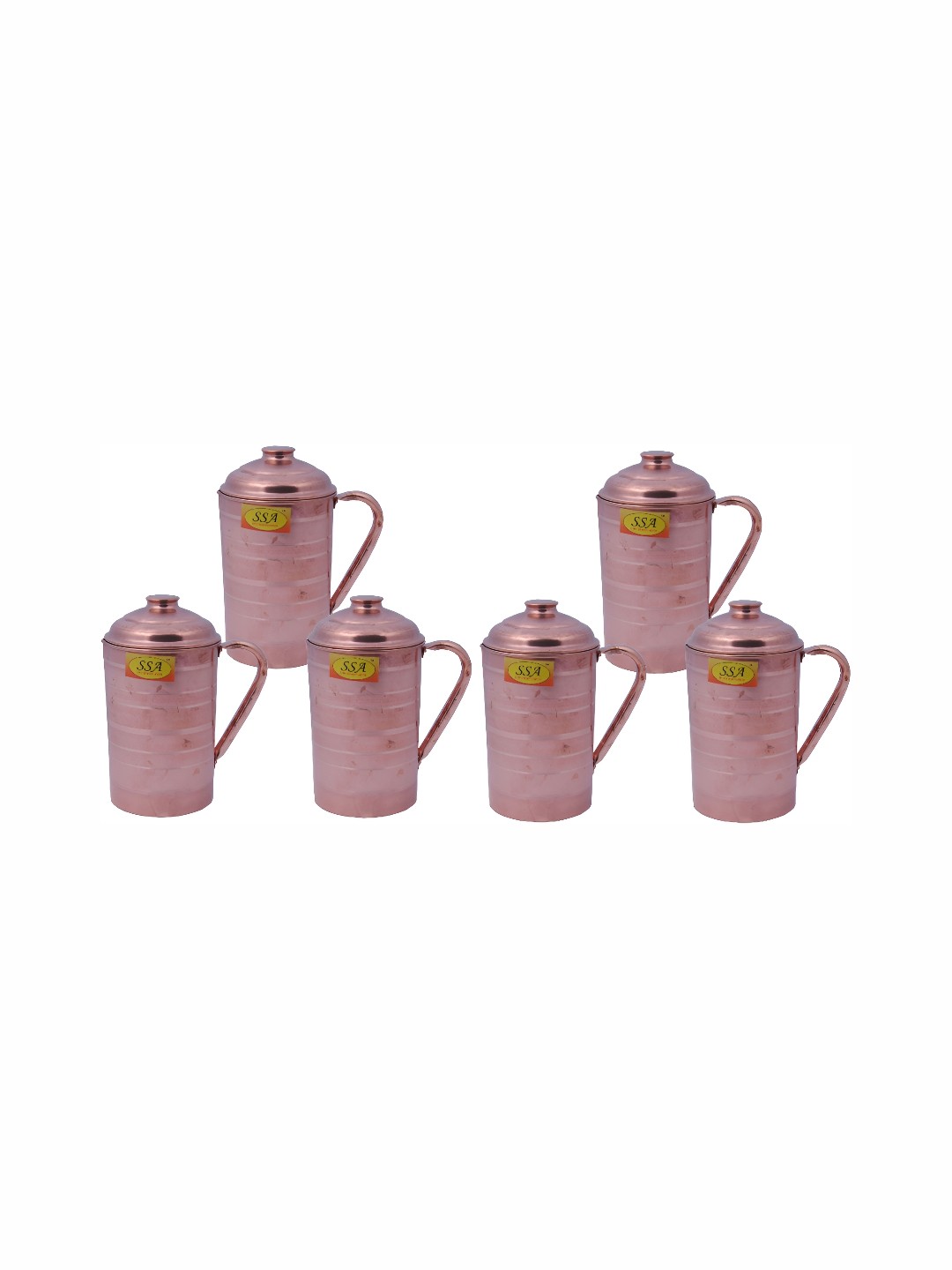 

Shivshakti Arts 6 Pieces Copper Easy to Clean Water Jugs 1.6 L