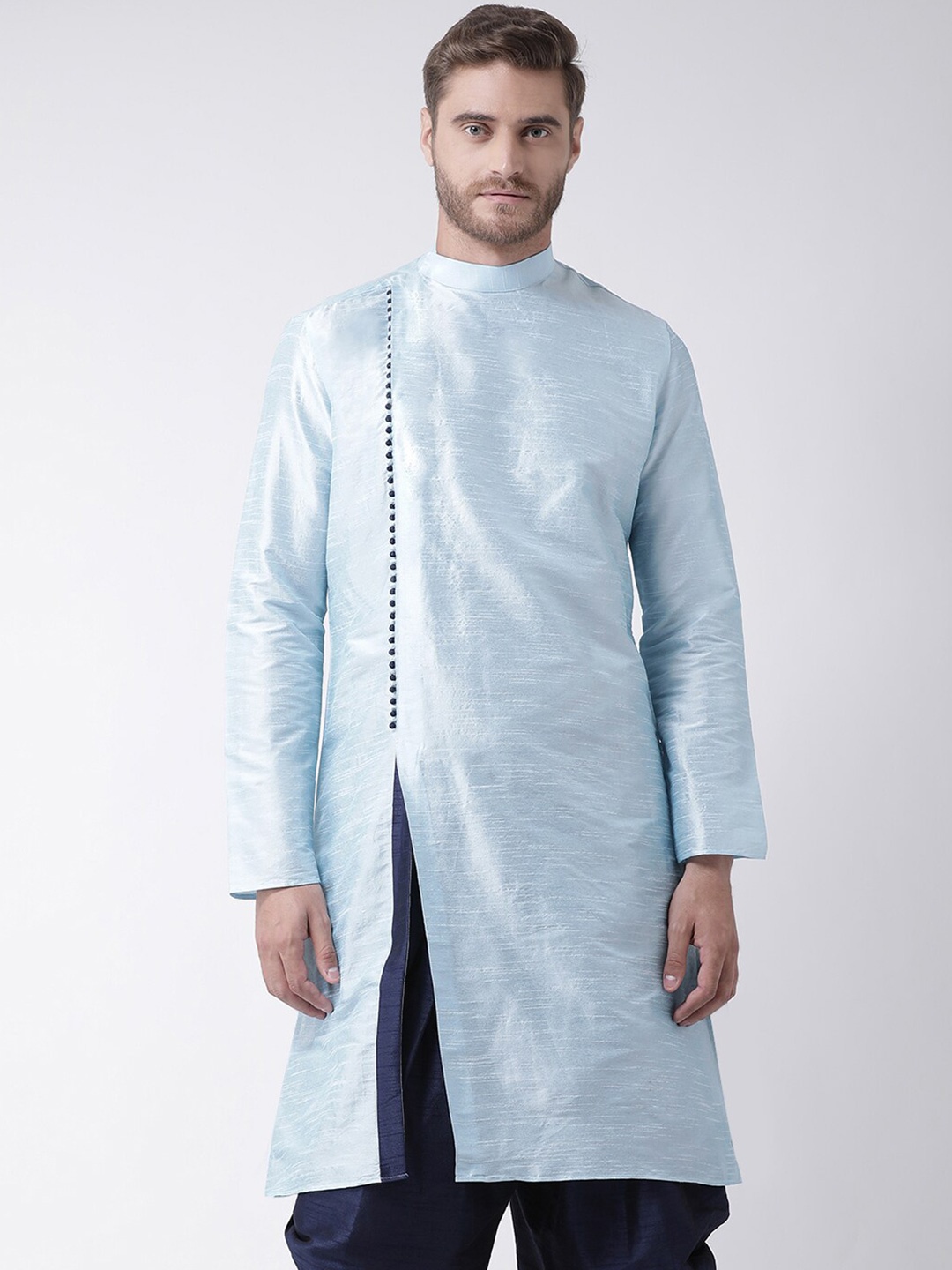 

DEYANN Mandarin Collar Gotta Patti Kurta, Blue