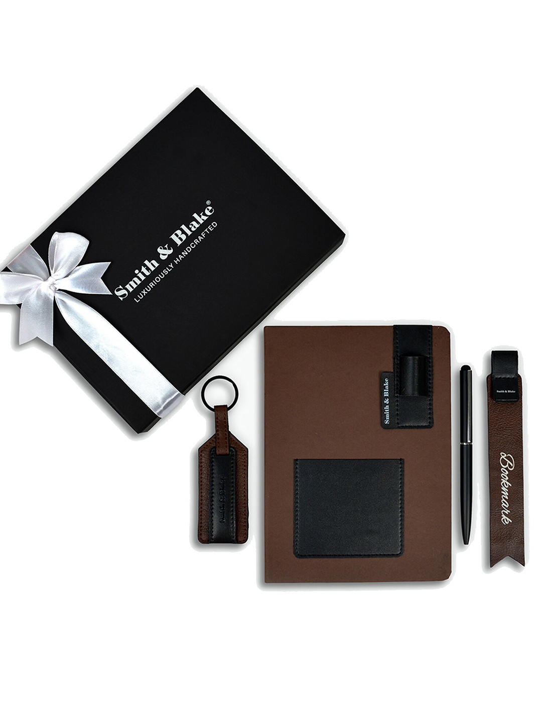 

Smith & Blake Unisex Leather Writers Delight Accessory Gift Set, Brown