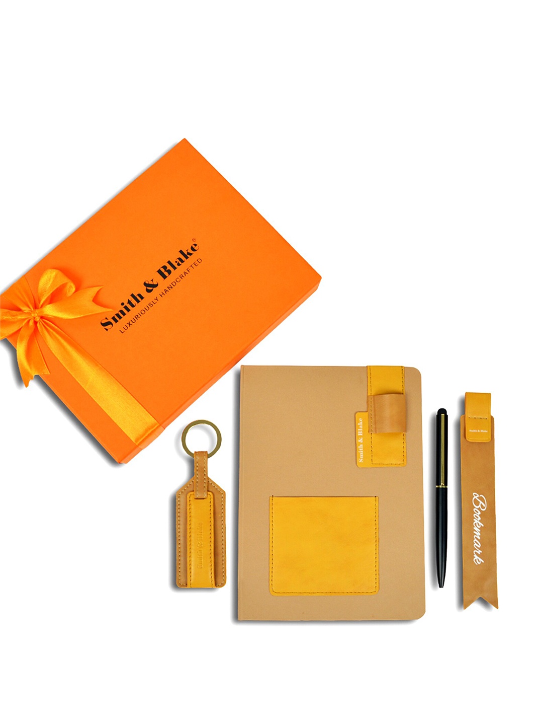 

Smith & Blake Unisex Leather Writers Delight Accessory Gift Set, Beige