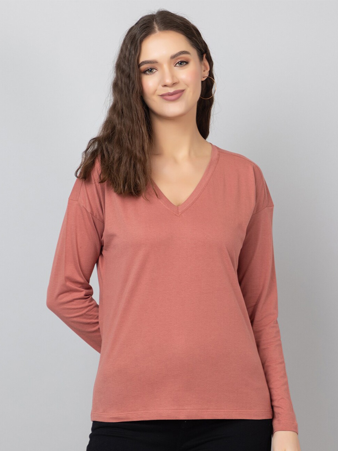 

Chemistry V-Neck Pure Cotton T-shirt, Pink