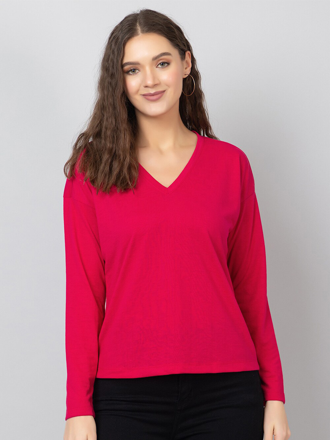 

Chemistry V-Neck Pure Cotton T-shirt, Peach