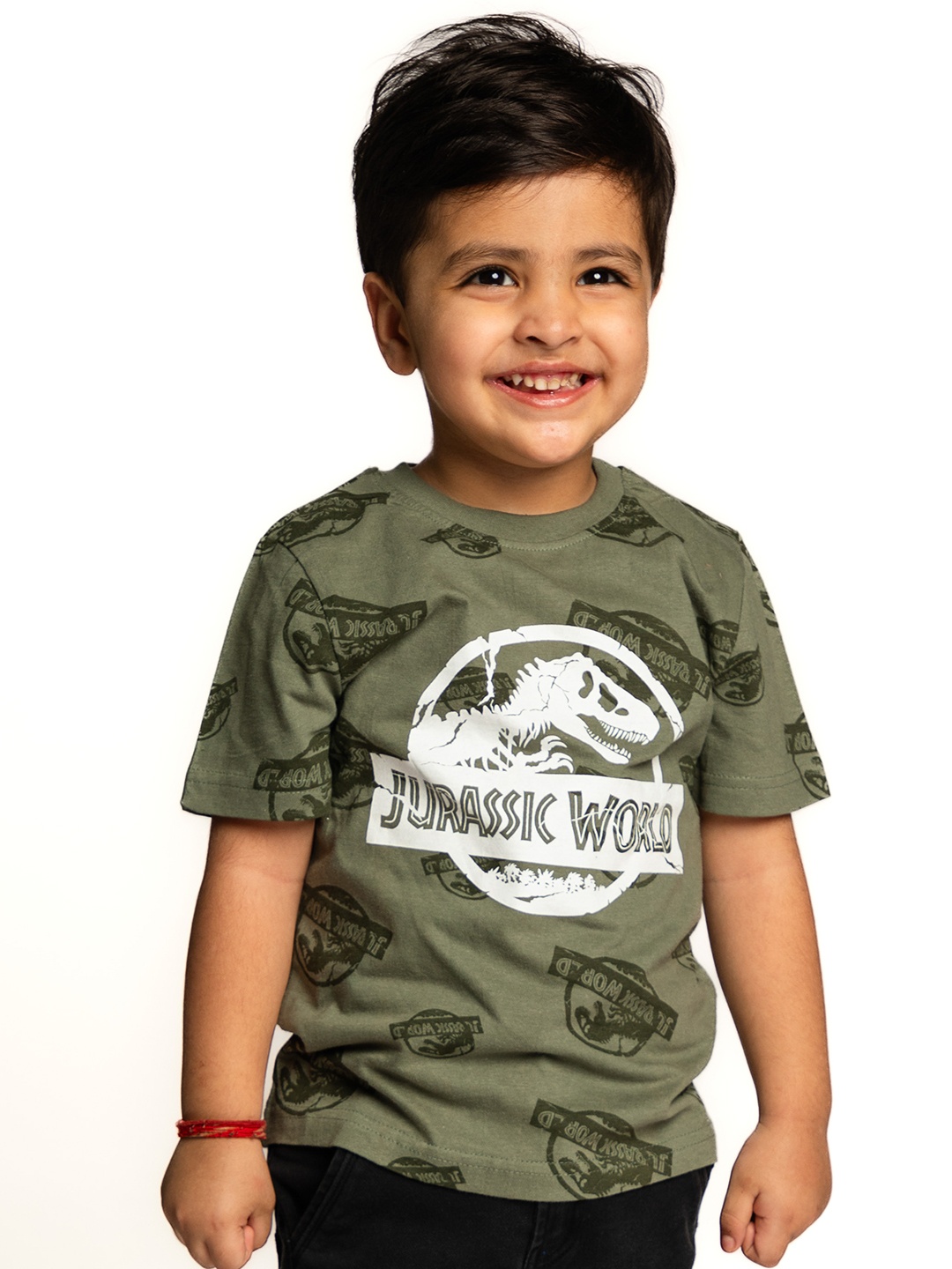 

BAESD Boys Green Biker Printed Round Neck Short Sleeves Cotton Hooded T-shirt