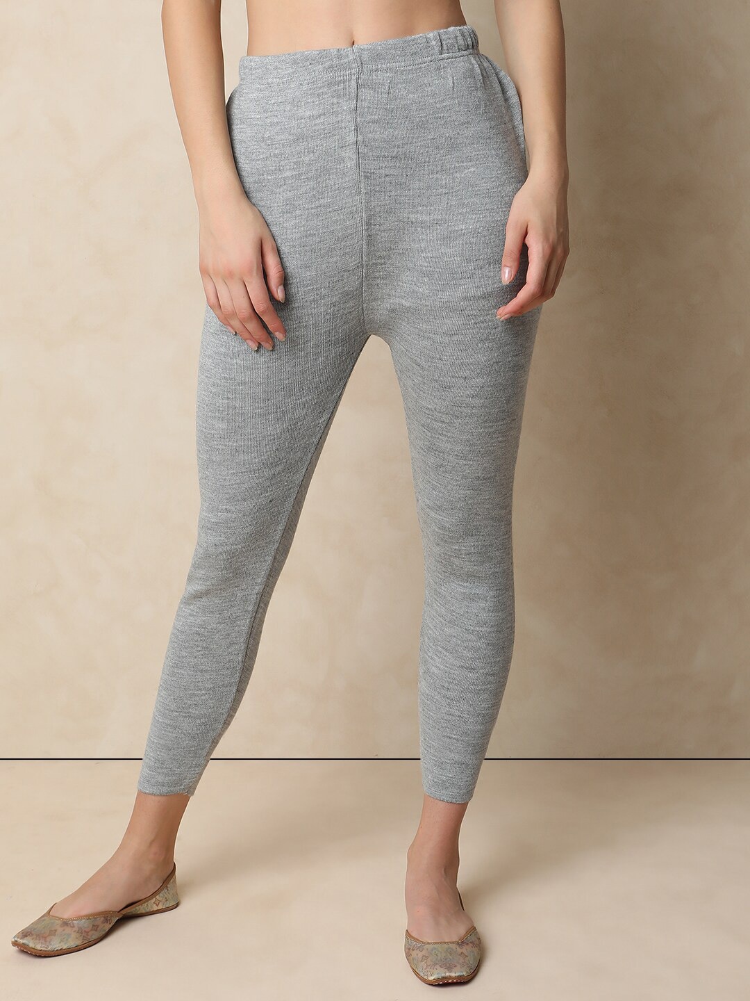 

Indifusion Woollen Three-Fourth Length Leggings, Grey