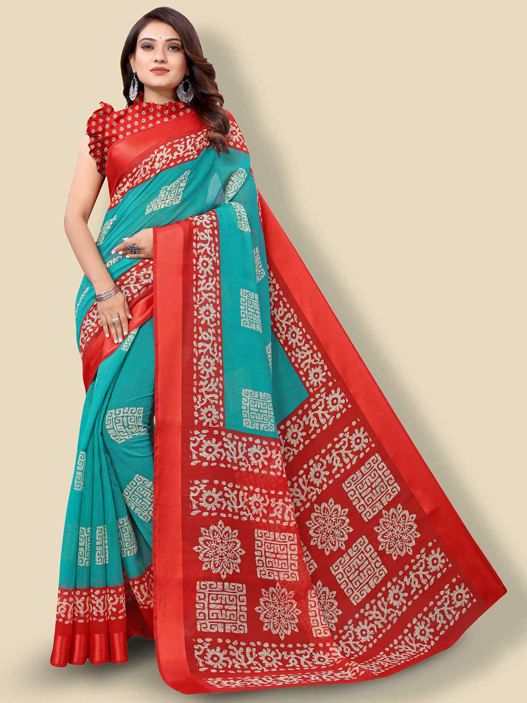 

KALINI Ethnic Motifs Printed Saree, Blue