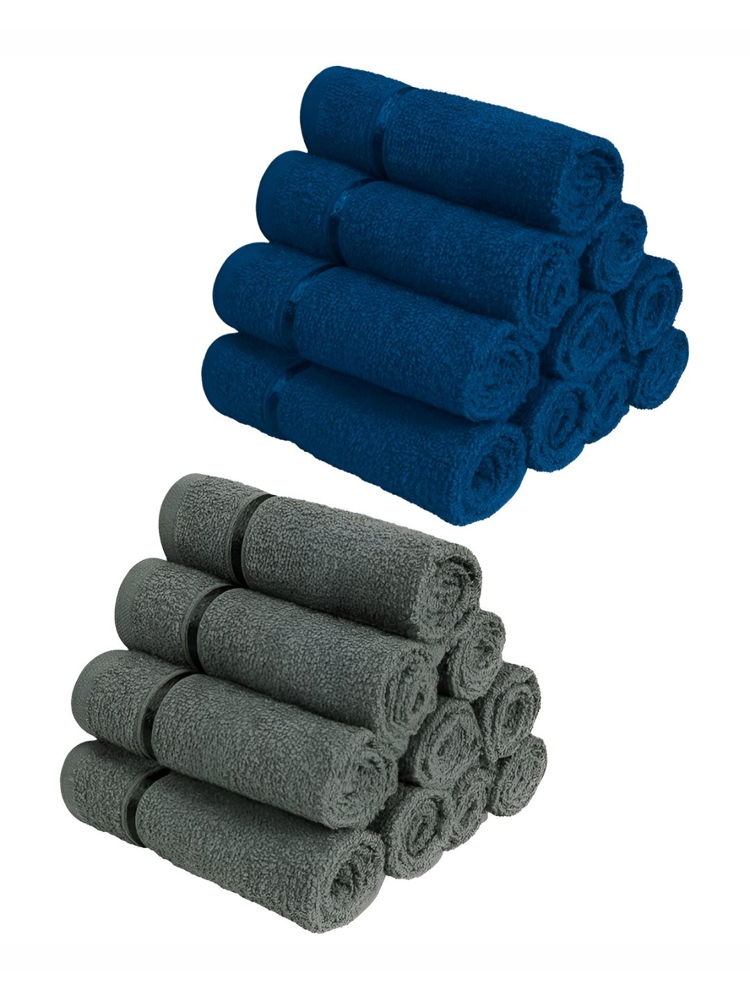 

Story@home Navy Blue & Grey 20 Pieces Cotton 450 GSM Face Towels