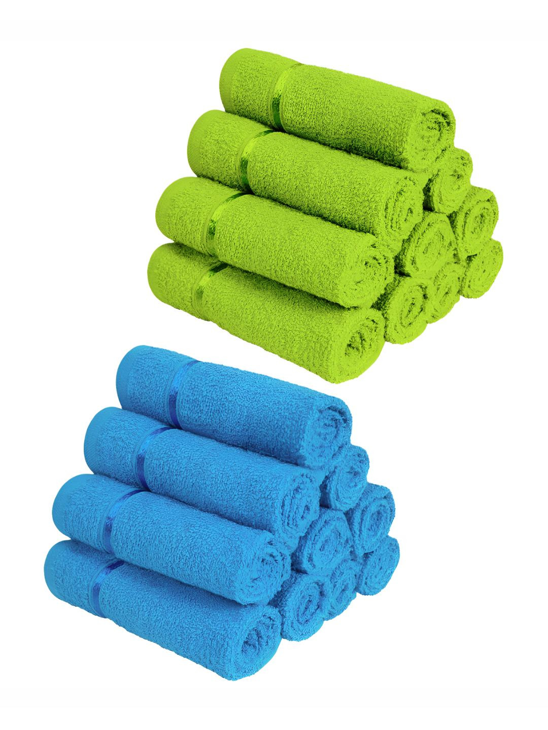 

Story@home Green & Blue 20 Pieces Cotton 450 GSM Face Towels