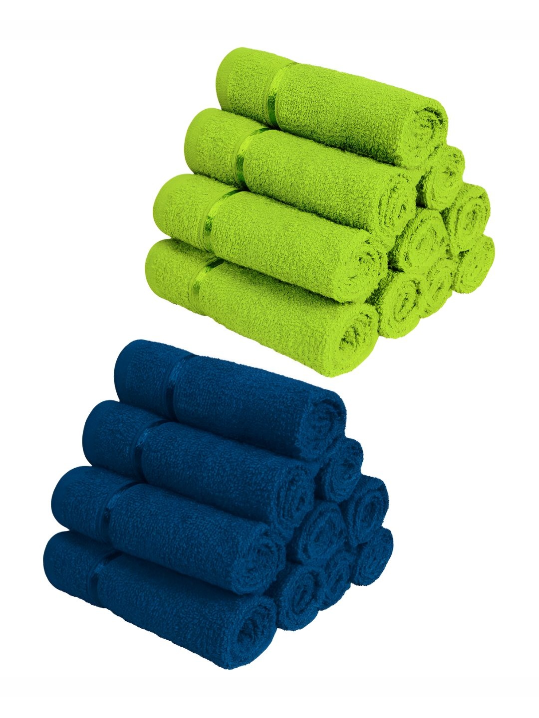 

Story@home Green & Navy Blue 20 Pieces Cotton 450 GSM Face Towels