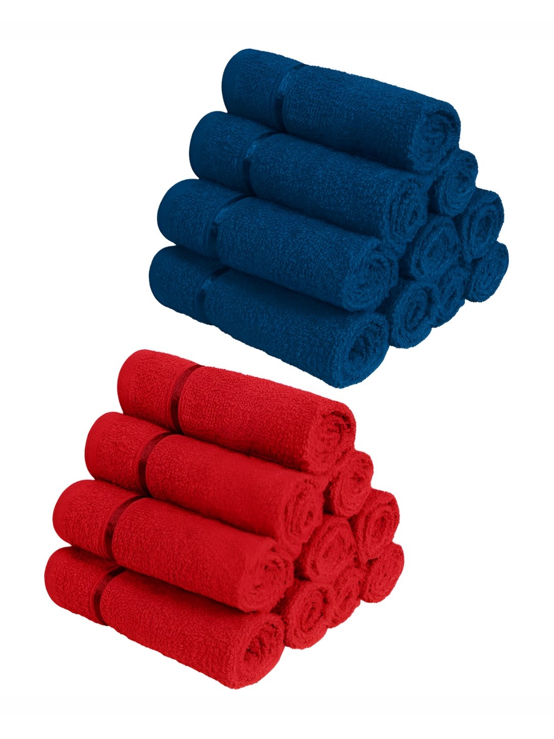 

Story@home Navy Blue & Red 20 Pieces Cotton 450 GSM Face Towels