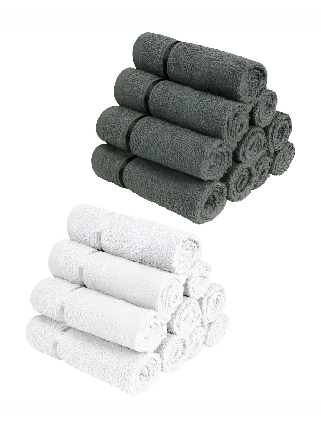 

Story@home White & Grey 20 Pieces Cotton 450 GSM Face Towels