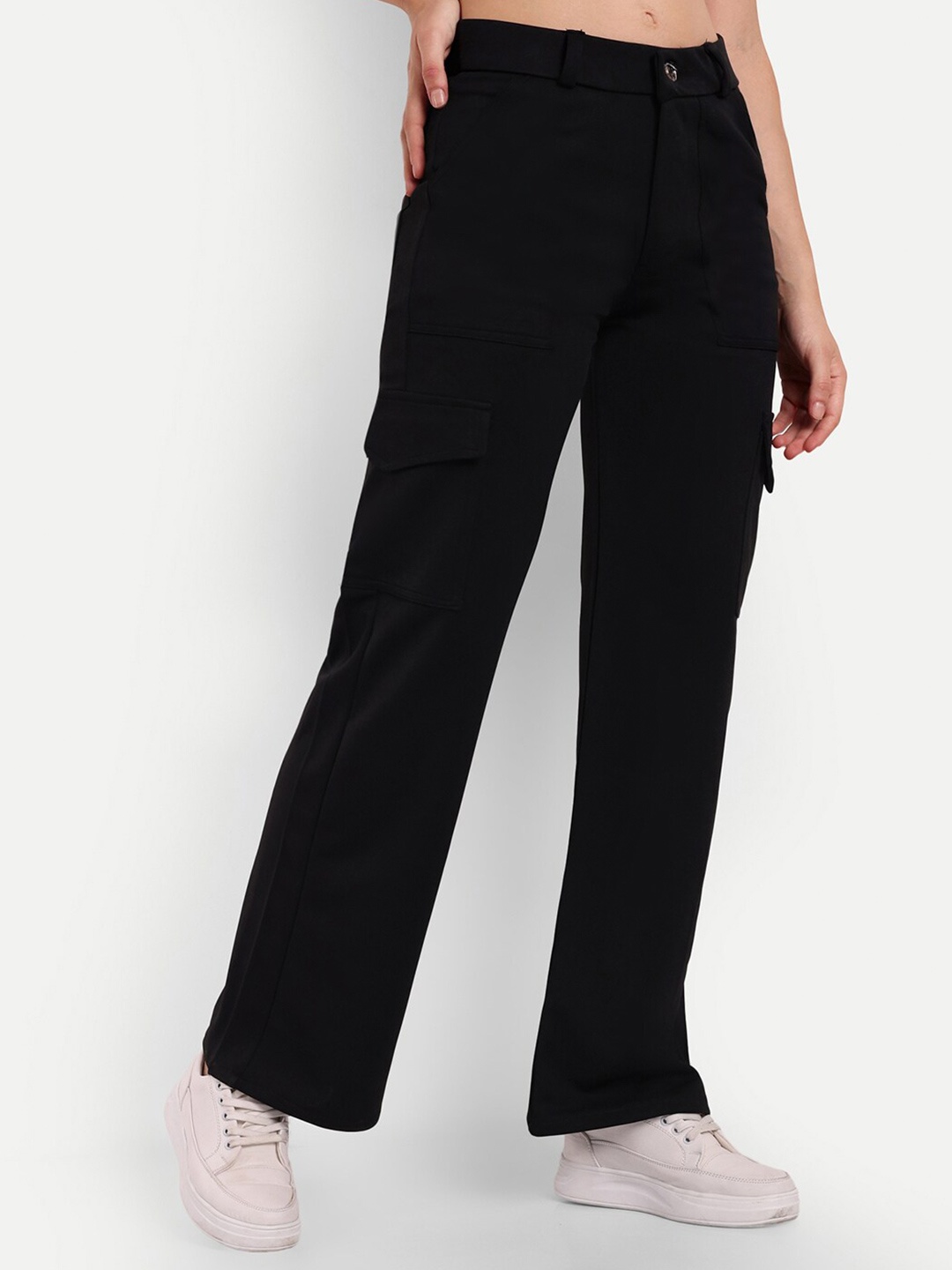 

BROADSTAR Smart Straight Fit High-Rise Easy Wash Trousers, Black