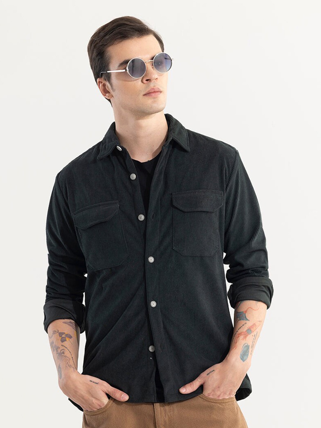

Snitch Classic Tailored Fit Casual Shackets, Green