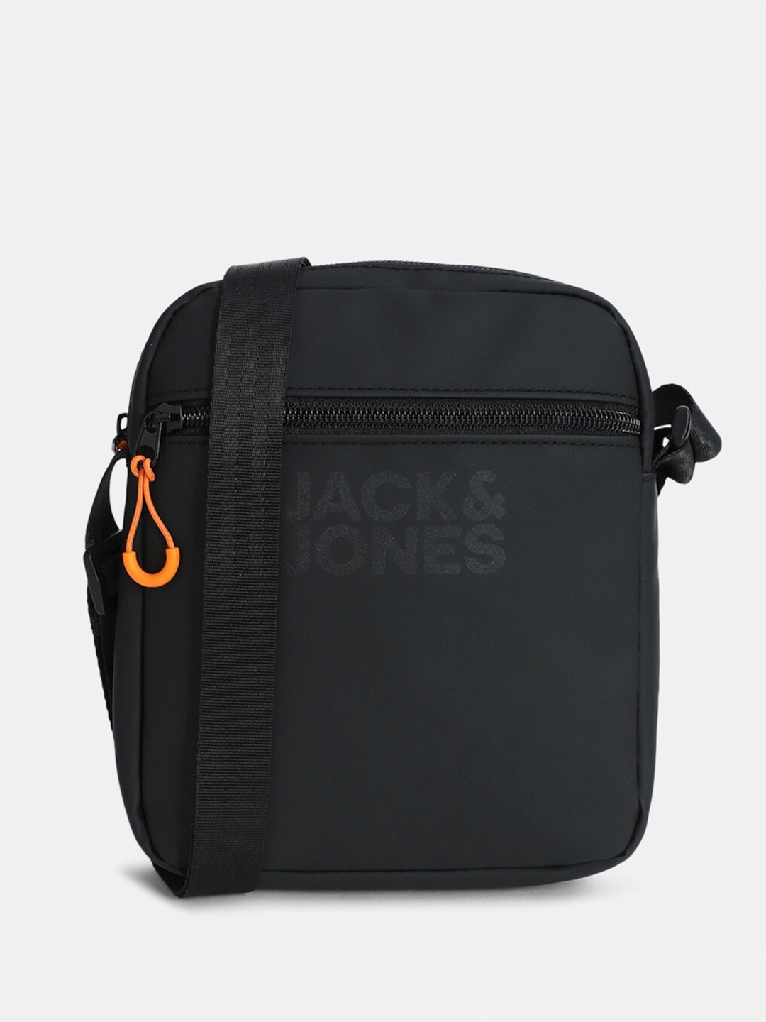 

Jack & Jones Men Brand Logo Printed Sling Bag, Black