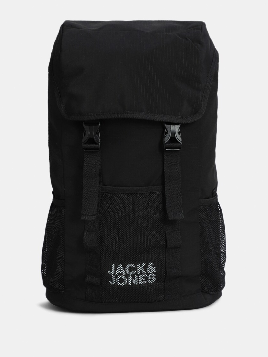 

Jack & Jones Men Brand Logo Printed Backpack, Black
