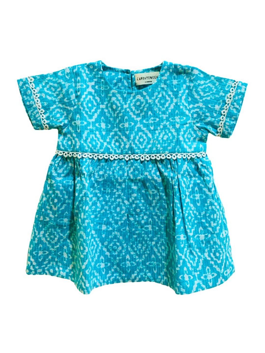 

BAESD Girls Ethnic Motifs Printed Cotton Blouson Dress, Blue