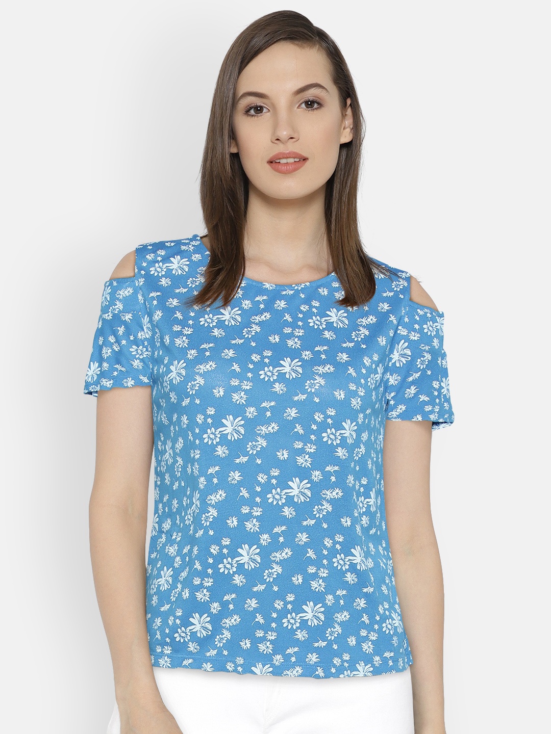 

Pepe Jeans Women Blue Printed A-Line Top