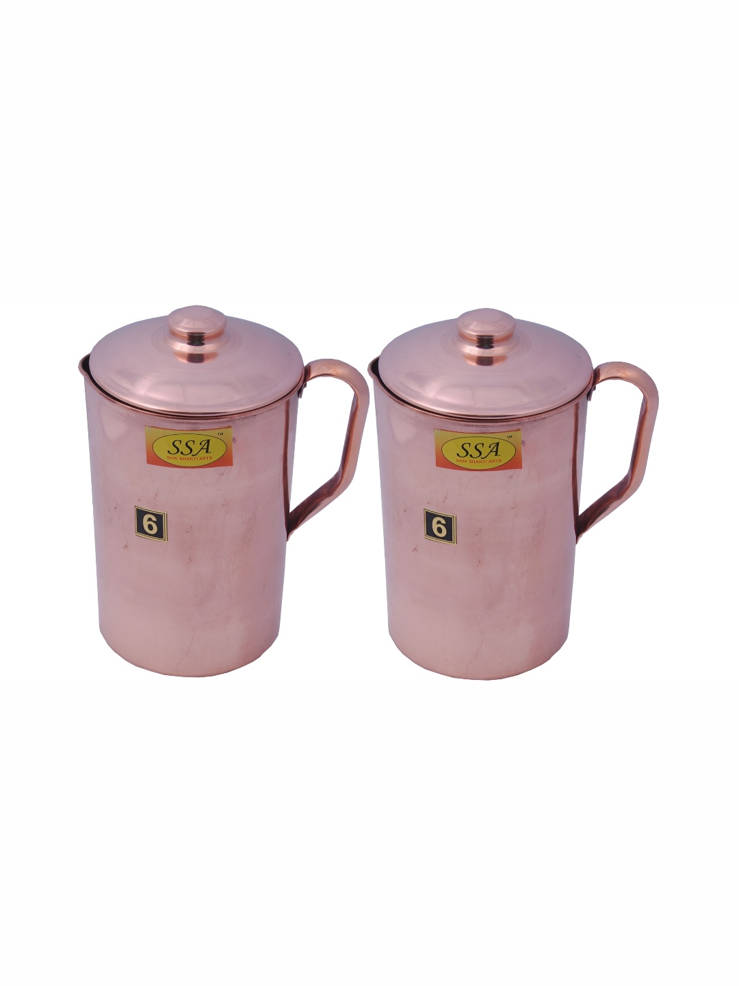 

Shivshakti Arts Copper Toned 2 Pieces Easy To Clean Water Jugs 2L