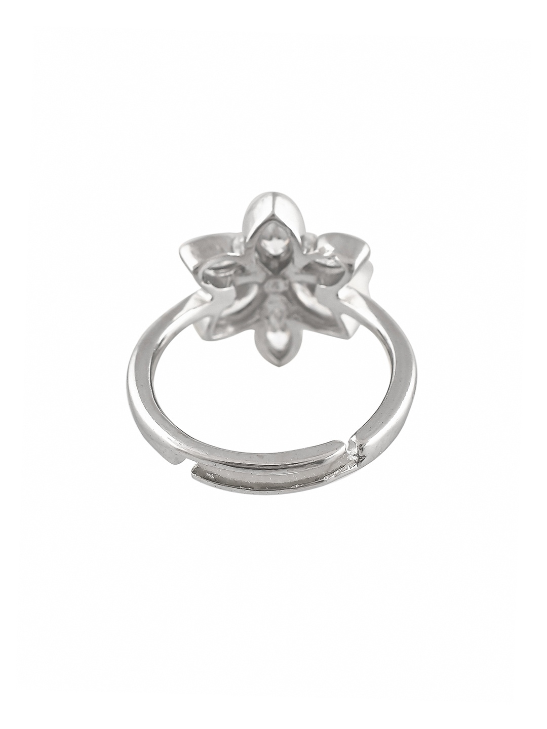 

Studio Voylla 925 Sterling Silver Rhodium-Plated CZ-Studded Finger Ring