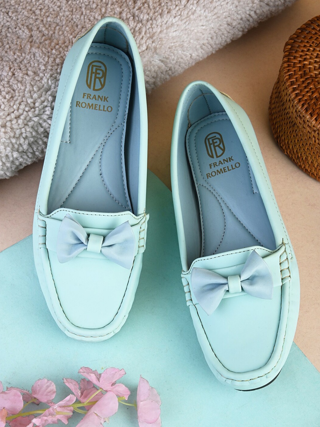 

FRANKROMELLO Bow Detailed Ballerinas, Blue