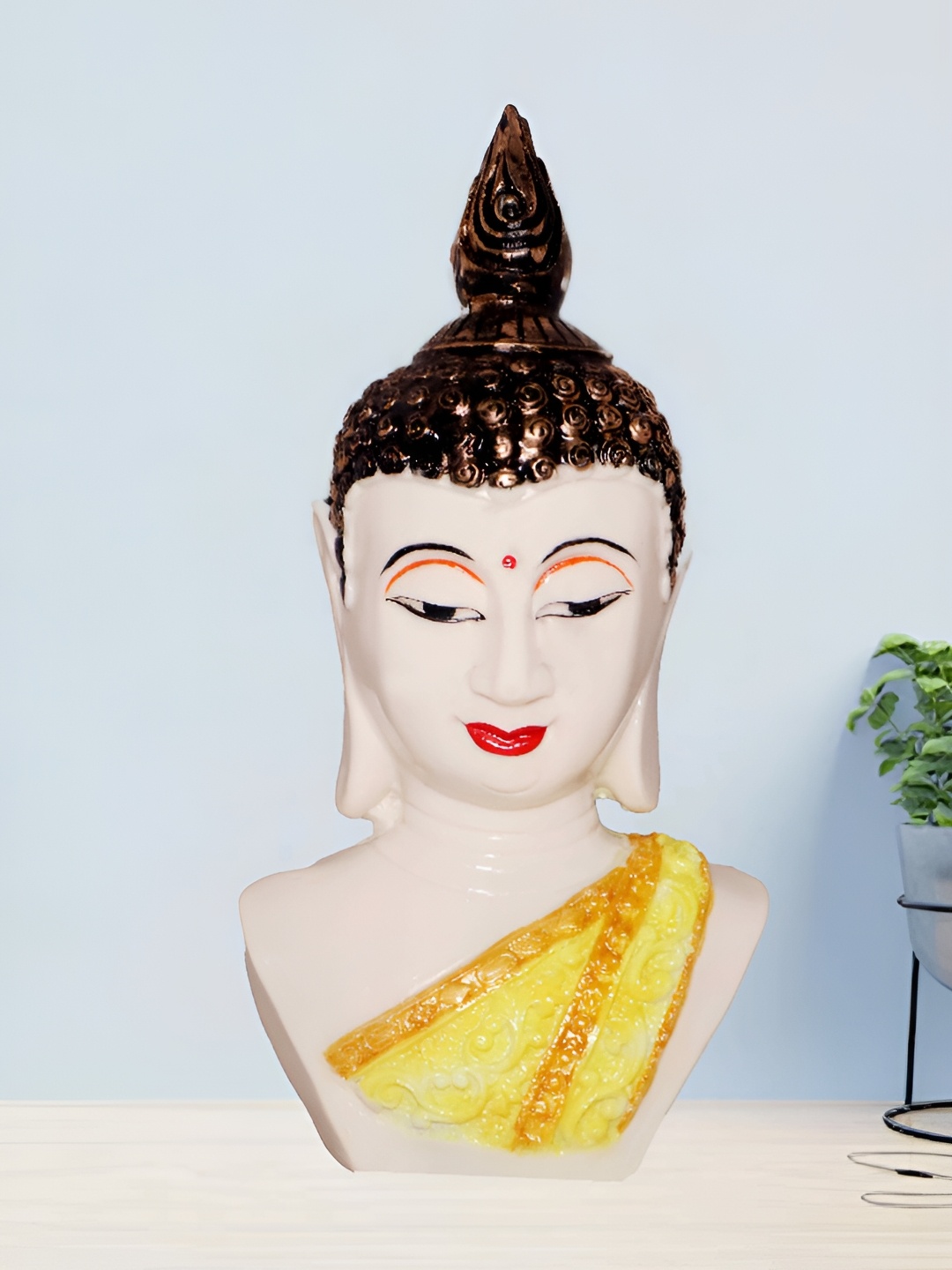 

JAIPUR ACE Yellow Buddha Idol Showpiece