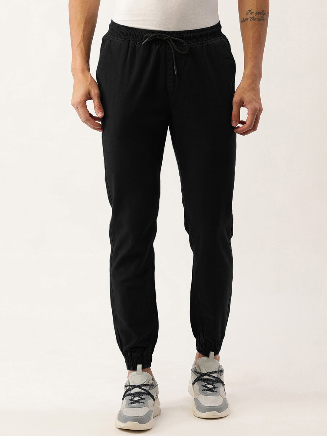

IVOC Men Cotton Slim Fit Casual Jogger, Black