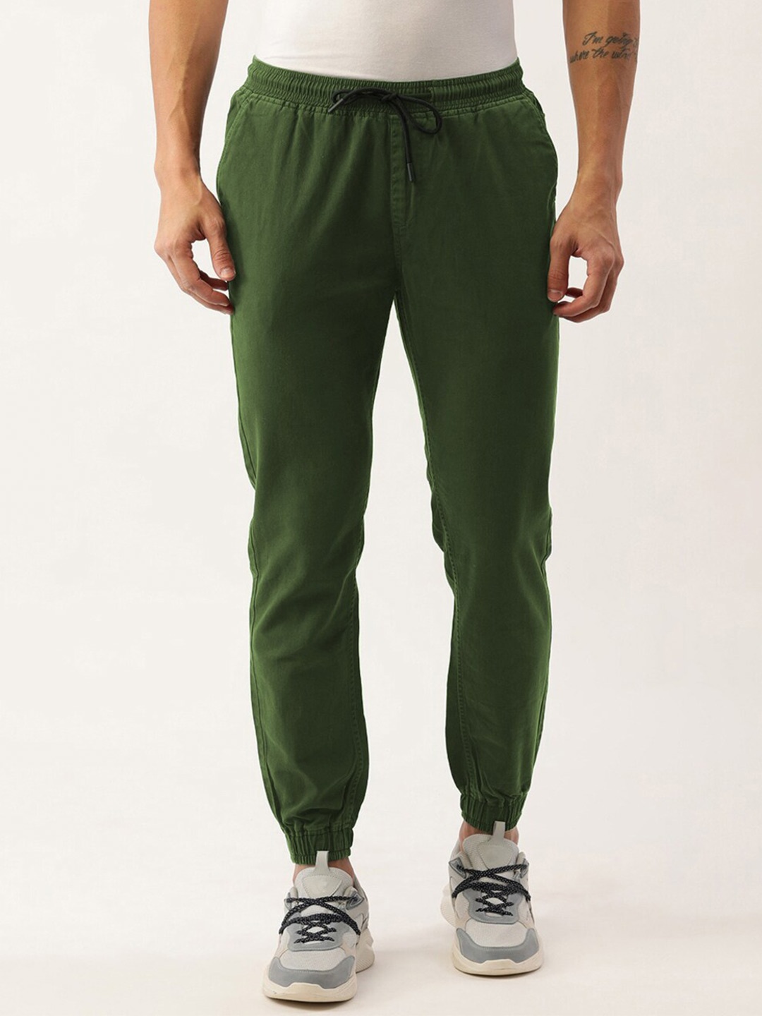 

IVOC Men Cotton Slim Fit Casual Jogger, Green