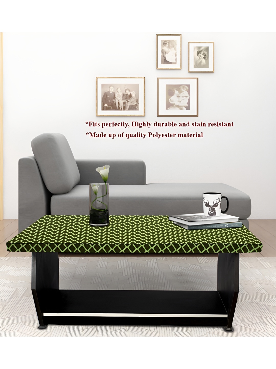 

Stylista Green & Lime Green Checked Waterproof 2-Seater Table Cover