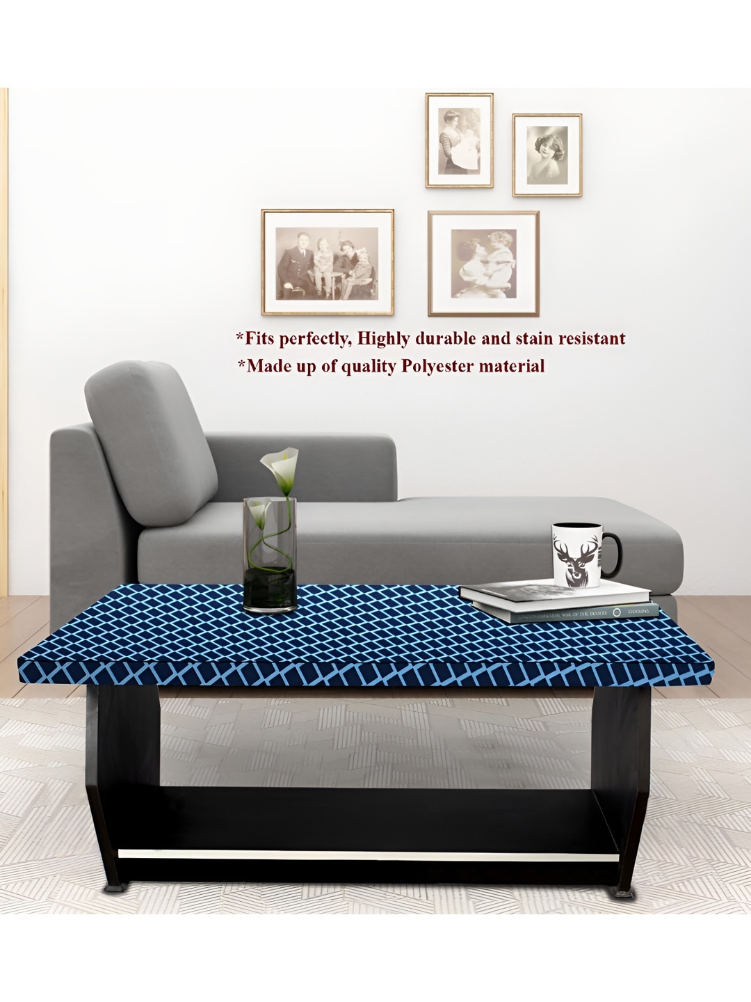 

Stylista Blue & Black Checked Waterproof 2-Seater Table Cover