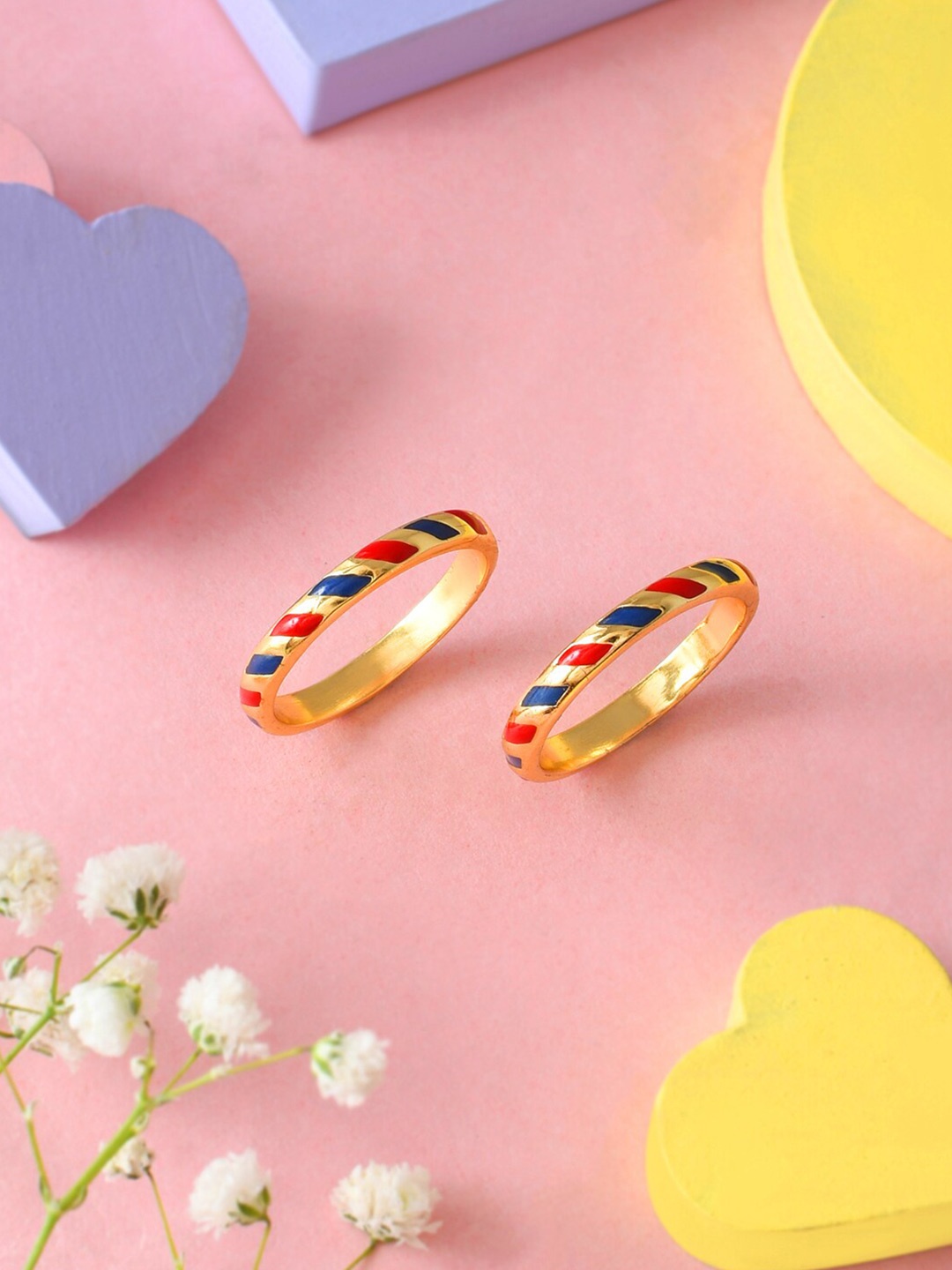 

Voylla Set Of 2 Gold-Plated Band Ring