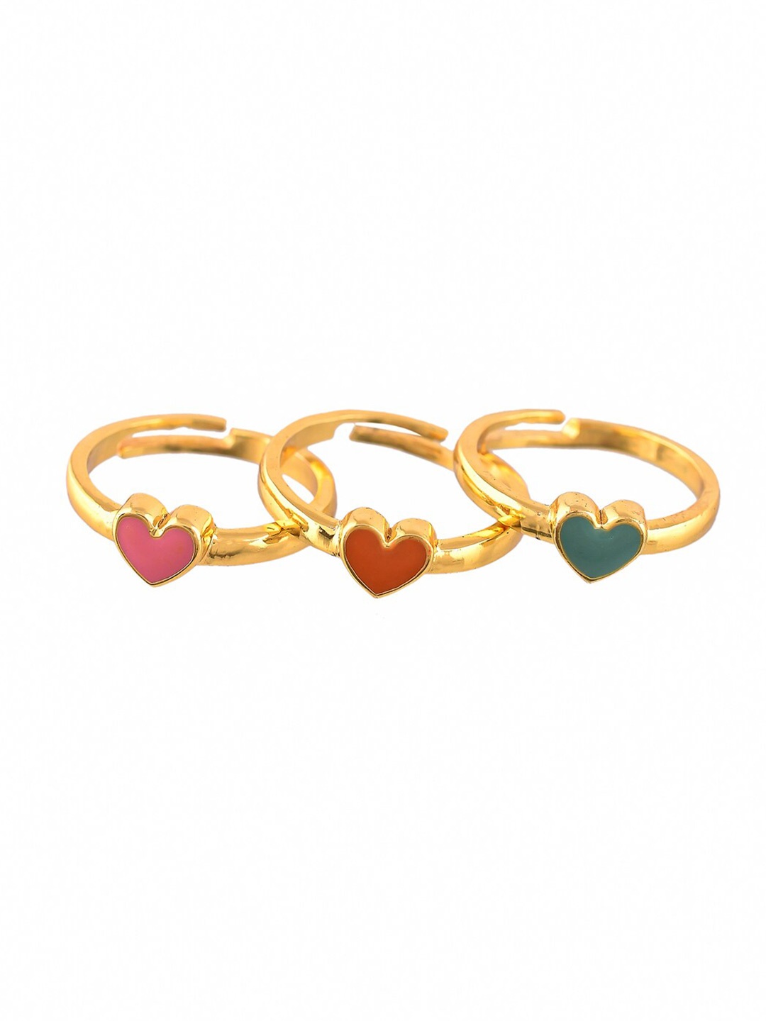 

Voylla Set Of 3 Gold-Plated Textured Finger Ring