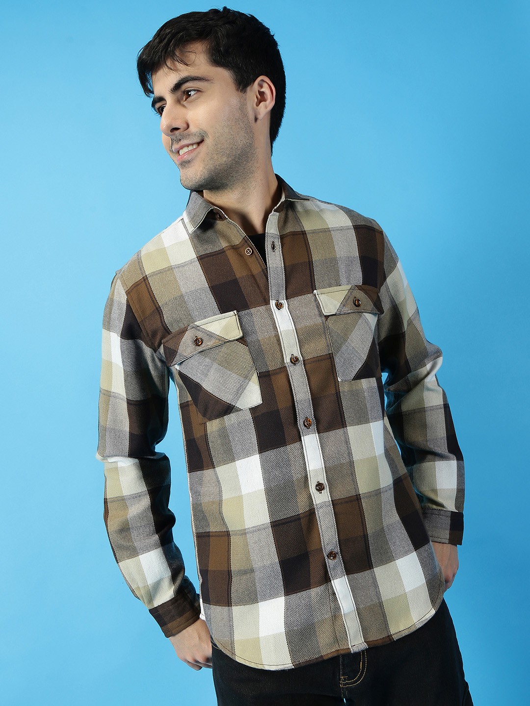

Mast & Harbour Spread Collar Checked Casual Shirt, Na