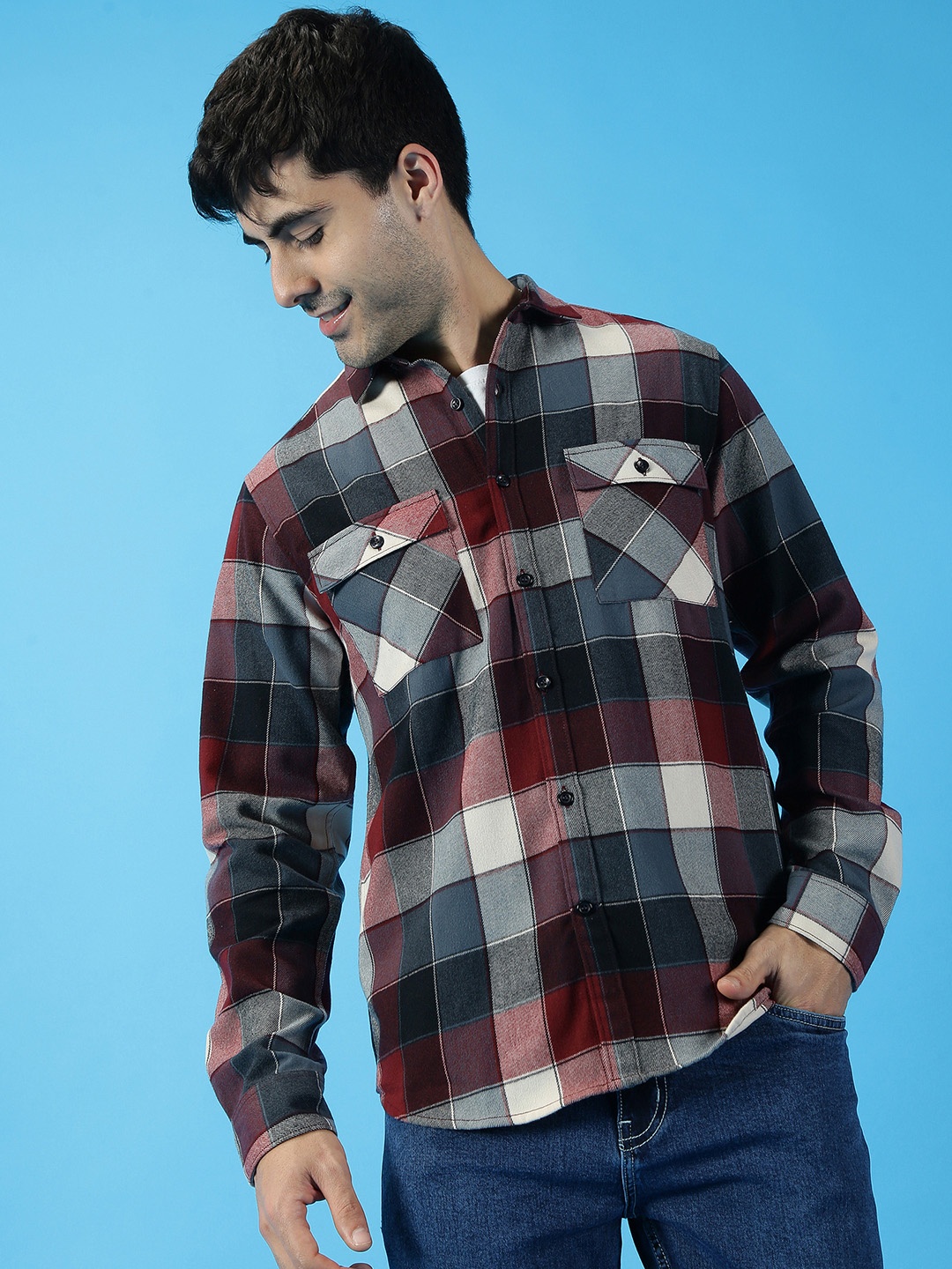 

Mast & Harbour Black Buffalo Checked Casual Shirt