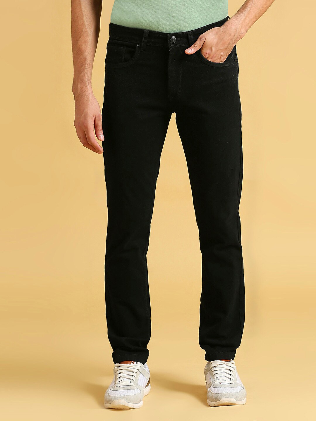 

HJ HASASI Men Relaxed Fit High-Rise Cotton Jeans, Black