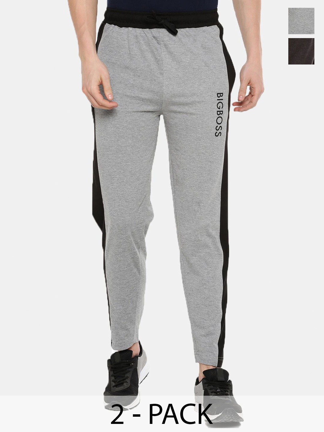 

Dollar Men Pack Of 2 Cotton Track Pants, Black