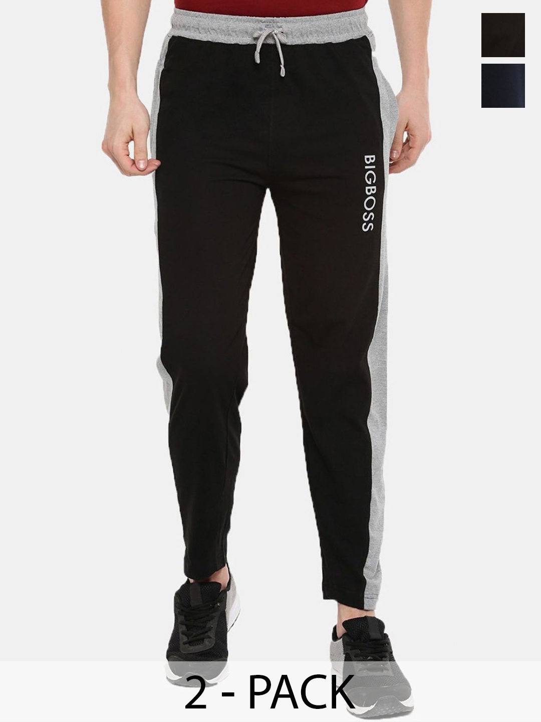 

Dollar Men Pack Of 2 Cotton Track Pants, Black